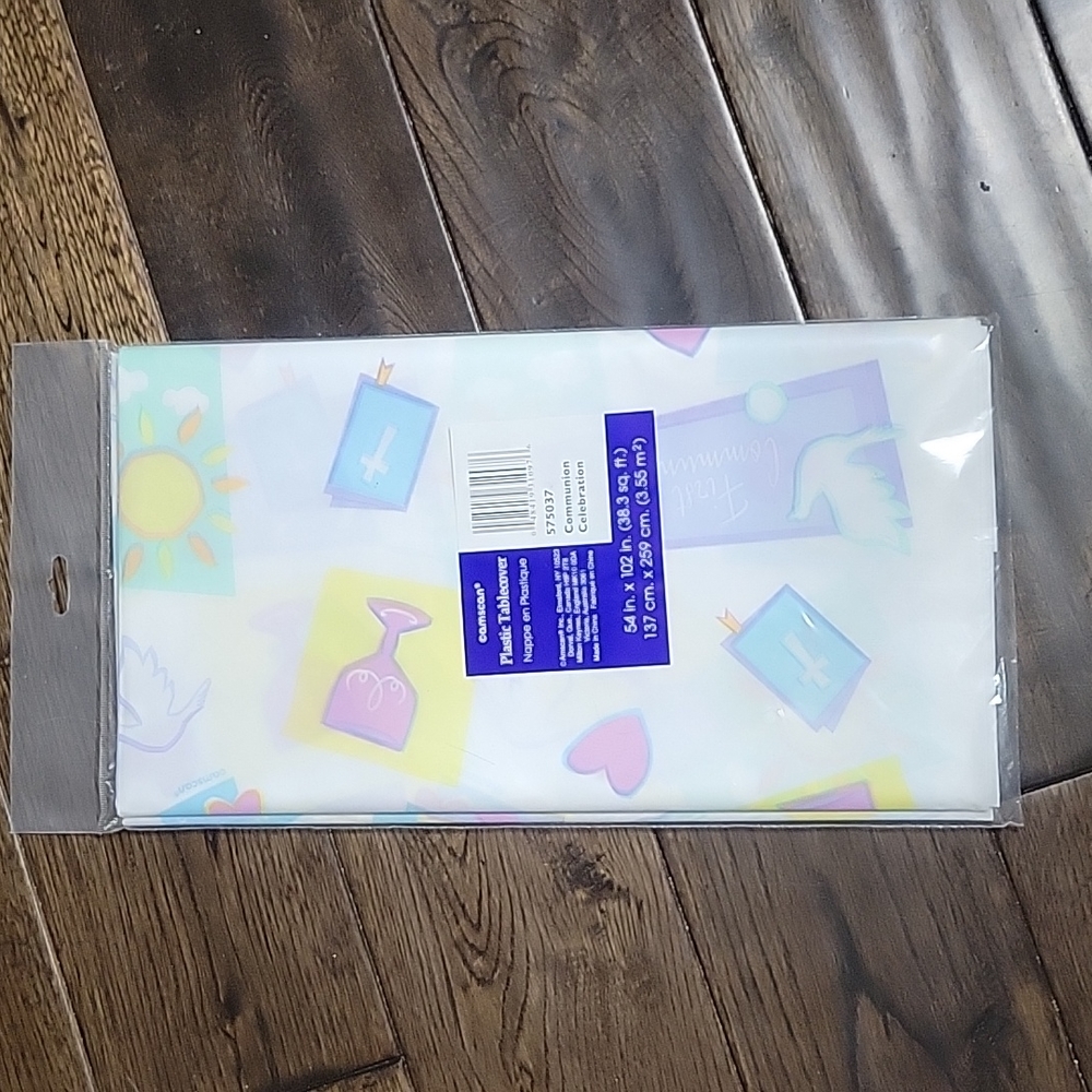 ⭐️💲2️⃣ ⭐️ NEW- Communion Celebration Collection 54" X 102" Plastic Tablecover